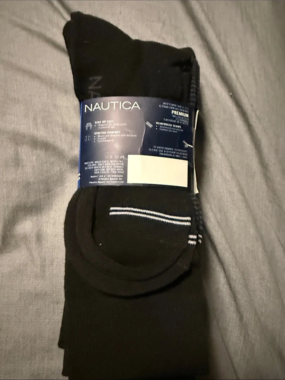 Nautica Black Men's Dress Socks - 6 Pack NWT